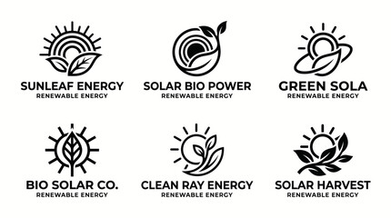 Fototapeta premium Modern Bio Solar Energy Logo Design for Renewable Fuel and Green Technology Compa