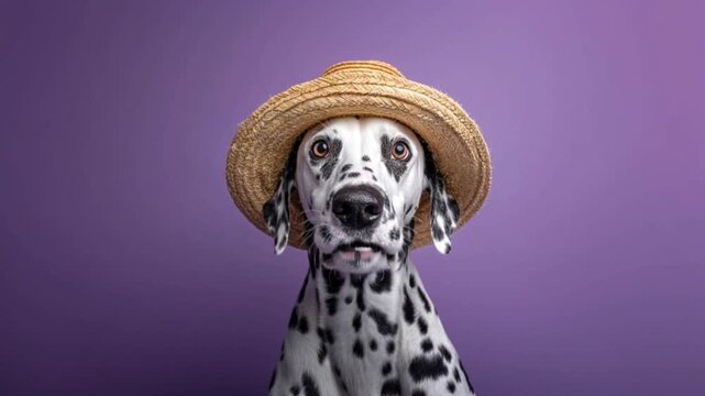 Expressive Dalmatian Dog Barking and Talking on Isolated Background