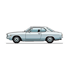 Fototapeta premium Classic Car Illustration - Pixelated Coupe in Light Pastel Color