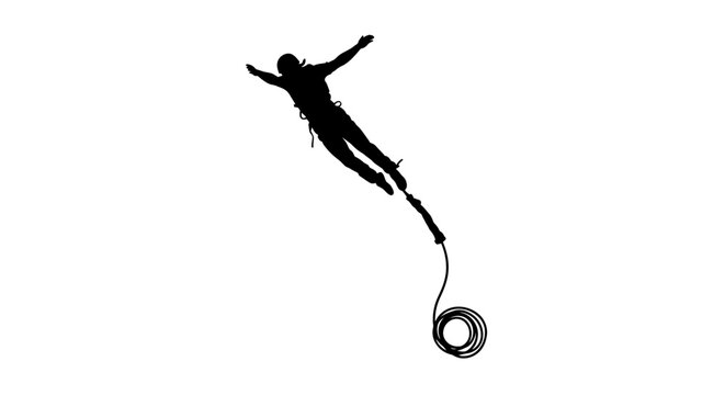 Bungee Jumping Silhouette Vector Illustration