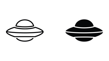 UFO icon set in outline and solid glyph style vector © OrchiDesign