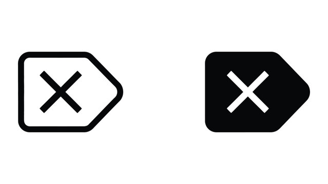 Backspace icon set in outline and solid glyph style vector
