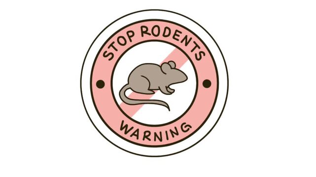 Hanta Virus Warning Sign and Rodent Control Prevention Icon