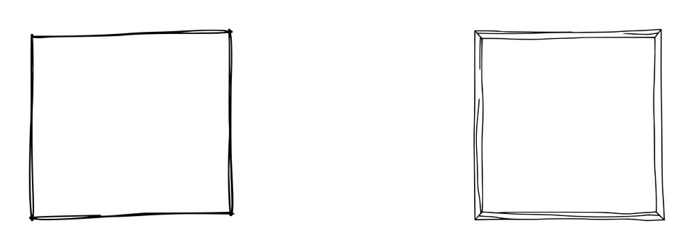 Photo frame set with elegant black line art illustration on a crisp white background featuring photo frames, border designs, minimalist style with line art and illustrative graphics