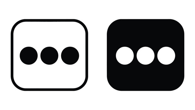 More options icon set in outline and solid glyph style vector