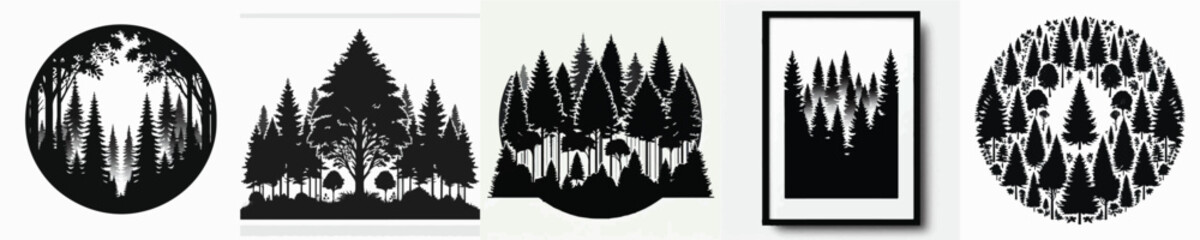 Vector silhouette of forrest © FirdianKrisna
