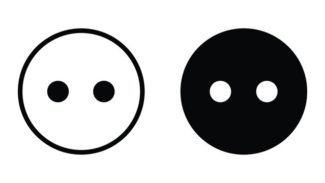 Neutral face icon set in outline and solid glyph style vector