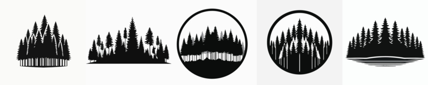 Vector silhouette of forrest