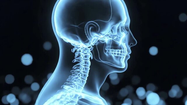 4K X-Ray Human Skeleton Rotation Medical Animation Business Presentation Stock Video