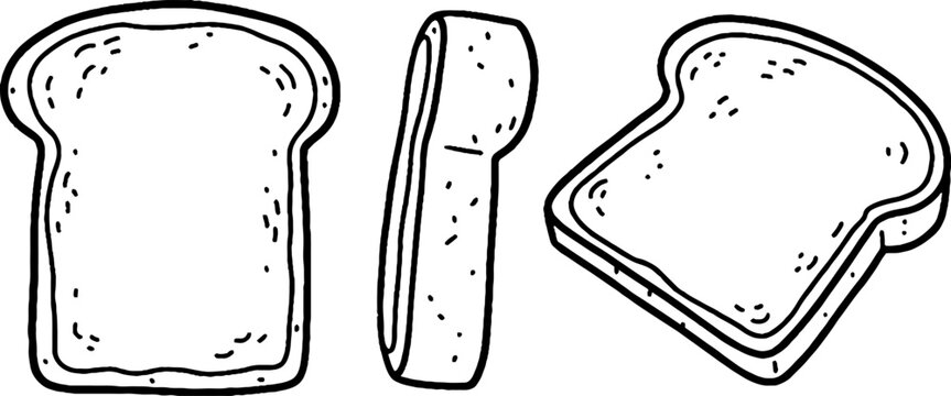 Slices of fresh white bread with textured pattern background