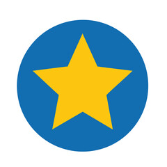 Obraz premium A bright yellow star centered within a vibrant blue circle.