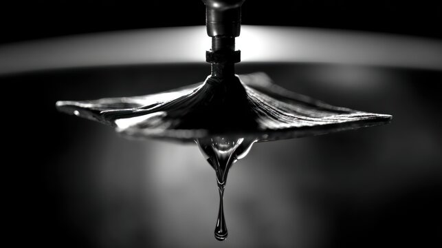 Abstract macro photography of flowing liquid with dramatic lighting