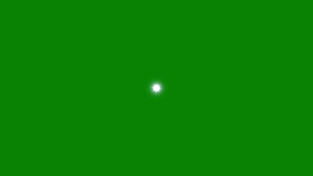 Single star glitter particle movement, glowing shiny twinkle animation, 4k loop video with green background, vintage retro sparkle overlay, cartoon style blinking stars vector graphics.