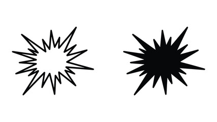 Explosion icon set in outline and solid glyph style vector © OrchiDesign