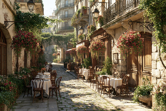 Peaceful Paris Caf&eacute; Side Street