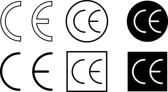 CE marking icon set .Europe conformity icon editable stroke