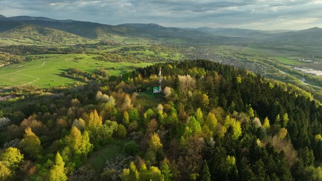Beskid Zywiecki Mountain Panorama from Grojec Hill