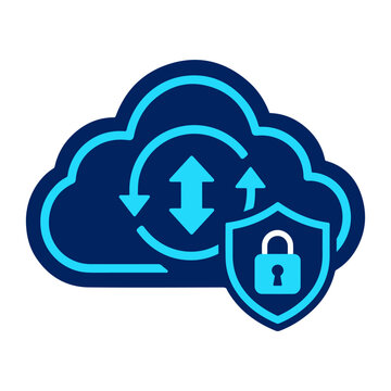 Cloud backup security icon for protected online storage