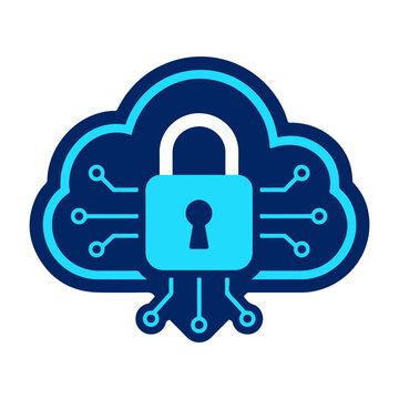 Secure cloud lock icon for cloud data protection