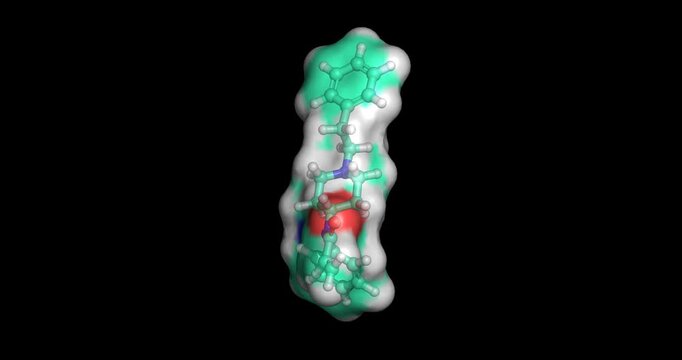 Acrylfentanyl, structural designer fentanil analog associated with severe toxicity, 3D molecule spinning, 4K