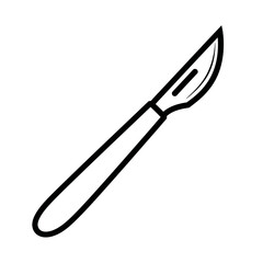 Fototapeta premium Medical Scalpel Icon, Surgical Blade Isolated on White