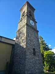 Obraz premium Nostra Signora del Bosco The Shrine of Our Lady of the Woods, a medieval church in Pannesi, Lumarzo, in the Ligurian hinterland, 15th century