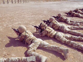 Naklejka premium military training combat