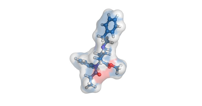 Carfentanil, high-potency fentanyl derivative and illicit street drug adulterant, 3D molecule 4K