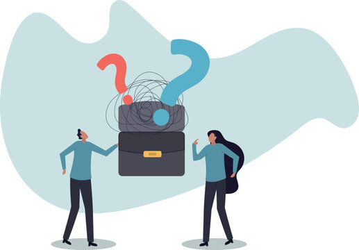 Communication problem, misunderstanding or confusion, mess or chaos communicate, conflict opinion, human life and situation.vector illustration.