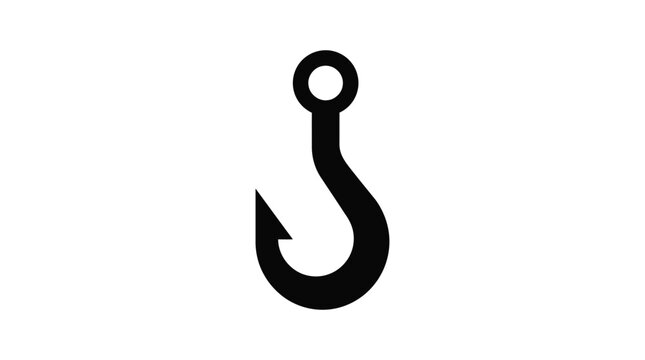 Fishing Hook Silhouette On A White Background