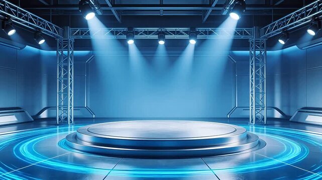 Futuristic stage with circular platform