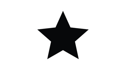 Obraz premium Black five pointed star silhouette on a white background