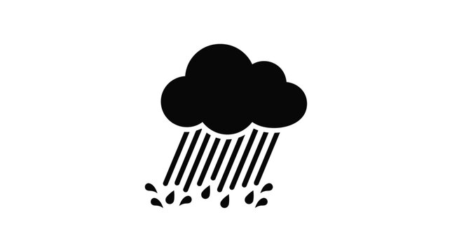 Rain cloud silhouette on a white background simple weather pictogram