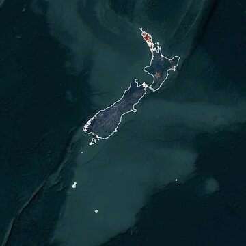 Animated 3D map of New Zealand with flag and lines in 1080p short video format