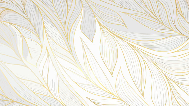 Golden feather pattern illustration with flowing lines and delicate details on a light background feathers plumage down flight avian ornament motif