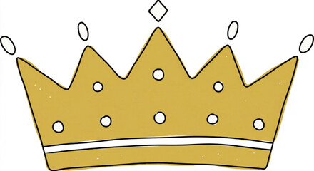 Golden royal crown vector illustration, hand drawn king or queen headpiece with jewels, elegant imperial tiara icon for luxury branding © Muhammad