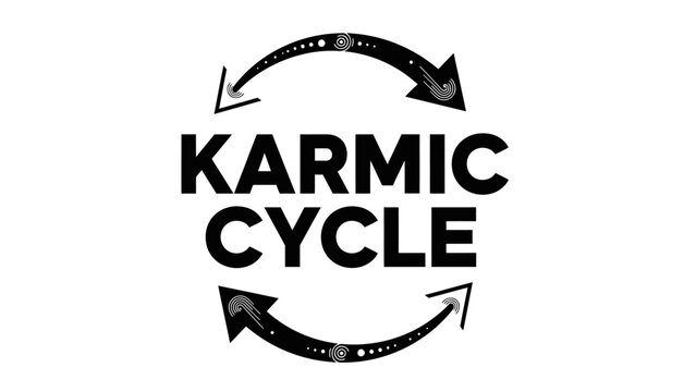 Karmic Cycle Typography Concept with Circular Arrows