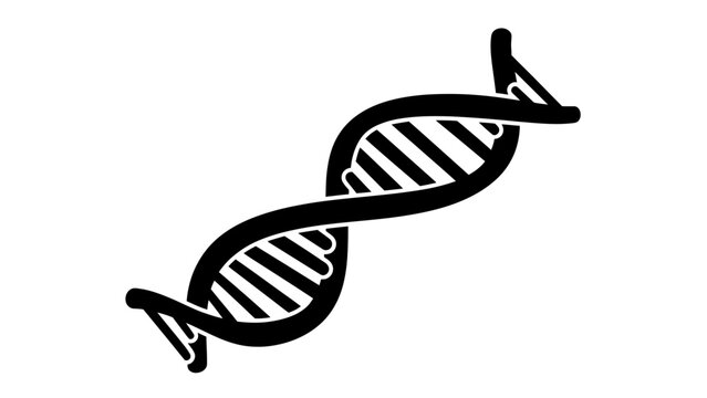 Black and White DNA Helix Vector Illustration