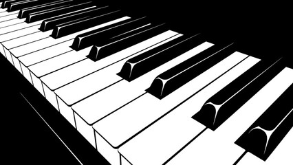 Abstract high contrast black and white piano keys close up © kiki__