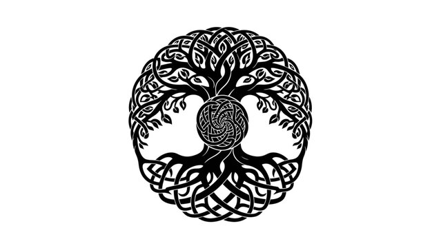 Celtic Tree of Life Knotwork Illustration