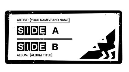 Vinyl Record Album Label Template with Side A and Side B Text © kiki__