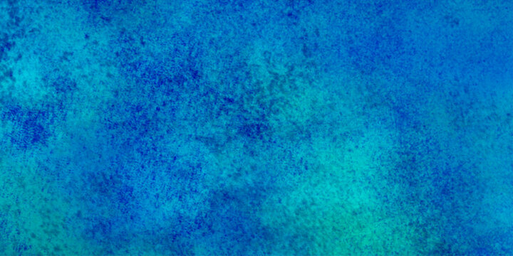 Abstract fractal colorful blue aquamarine cerulean mint azure marbled stone wall concete cement grunge image paint background. Dark sky and space with stars for book, poster, card . 