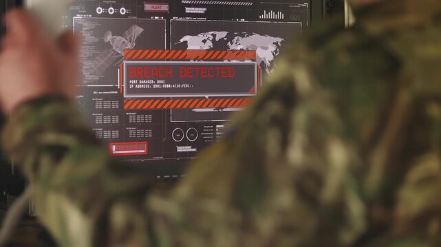 Military officer reporting threat during security breach in intelligence system