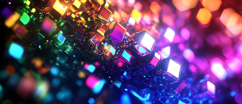 Abstract 3d technological futuristic cube background.