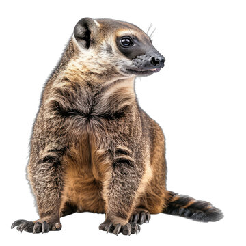 Cute Coati Mundi Sitting Portrait Transparent Background Studio Shot