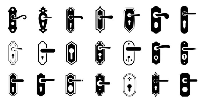 Knife tactical combat with double-edged blade icon set for weapons, security, and medieval fantasy designs