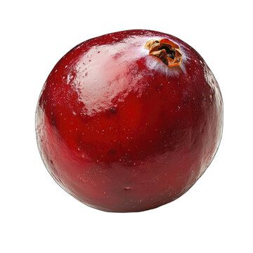 Glossy Red Pomegranate Isolated on Transparent Background