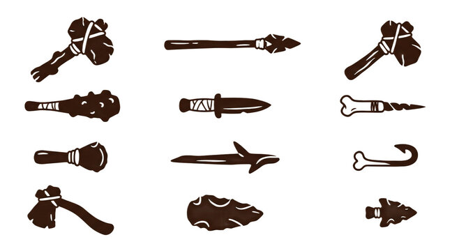 Cartoon Caveman Tool Icon Pack