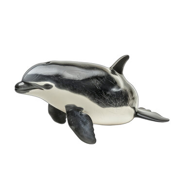 Dolphin Sculpture with Transparent Background for Design Projects