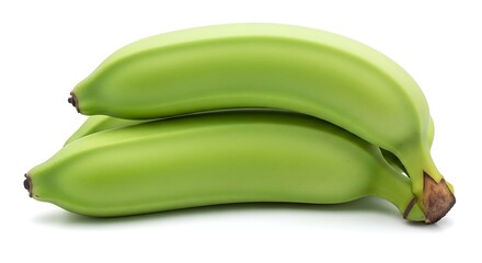 Fresh green bananas bunch on white background minimalist still life composition © Tasnim Hossain